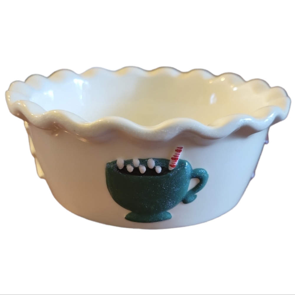 Vtg Bowl Dish The White Barn Candle Co. Cream #47193828 Christmas